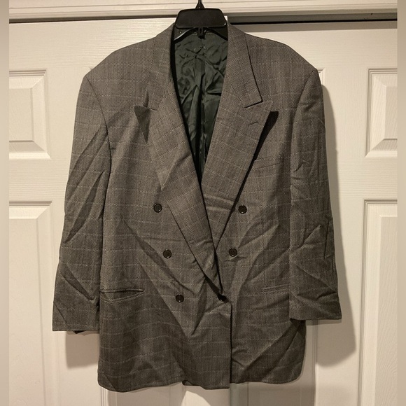 Versace V2 Gianni Versace Vintage Men’s Tweed Double Breasted Sport Coat Y2K - Picture 1 of 8